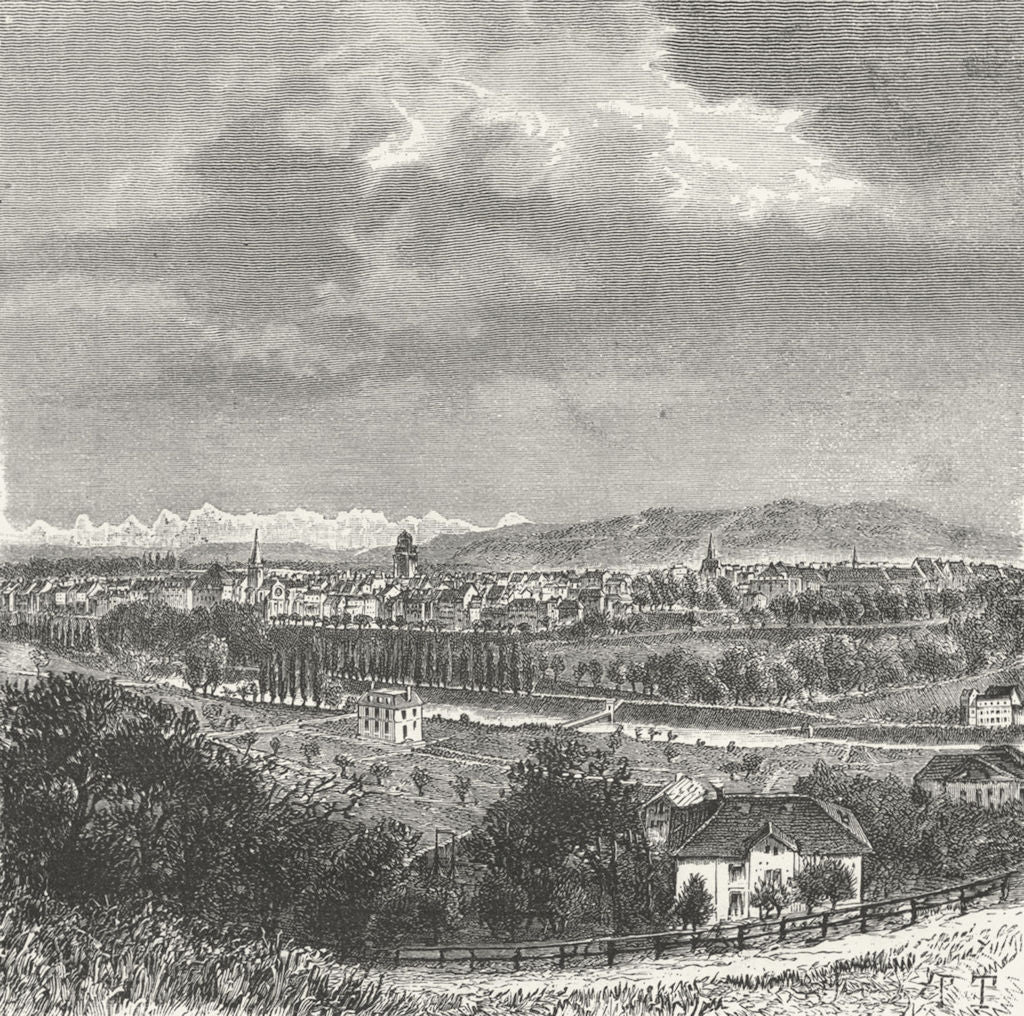 SWITZERLAND. Berne c1885 old antique vintage print picture